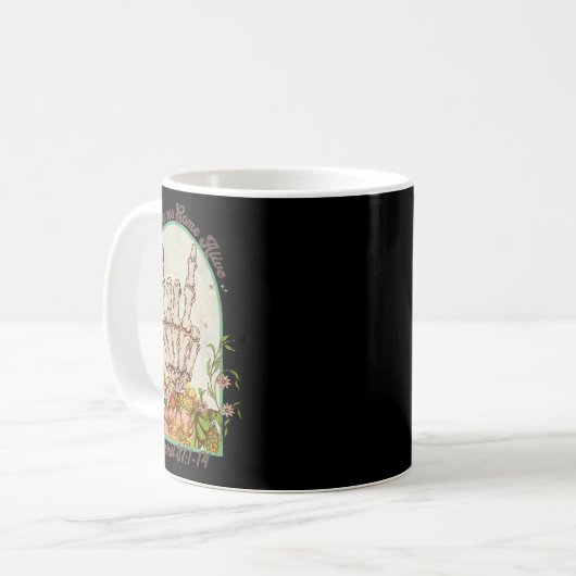 Mug Halloween Squelette Sèche Os Arrivent Bible Vers (Devant gauche)
