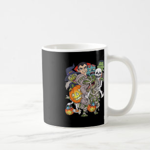 Mug Halloween Squelette Zombie équitation maman T Rex