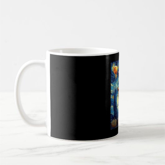 Mug Halloween Starry Night Puppy Dachshund (Gauche)