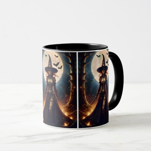 Mug Halloween Steampunk Forest Witch (Devant droit)