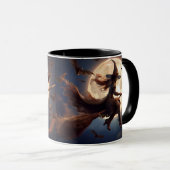 Mug Halloween Steampunk Witch Vol au clair de lune (Devant droit)