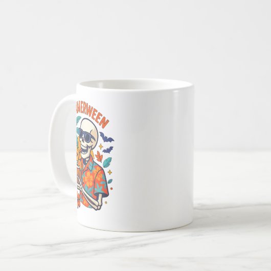 Mug Halloween Summer Ween Skeleton Spooky Vacation Flo (Devant gauche)