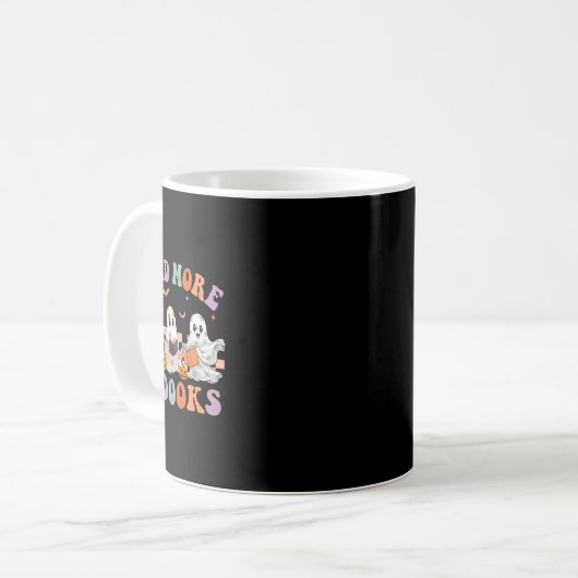 Mug Halloween super Lire plus Livres Floral Ghost Boo (Devant gauche)
