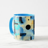 Mug Halloween sur mesure - Nuit de cyan électrique de (Devant gauche)