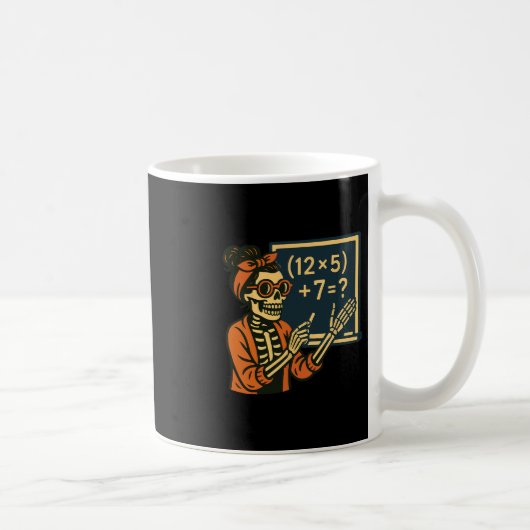 Mug Halloween Teacher Six Seven Meme 6 7 Skeleton Spoo (Droite)