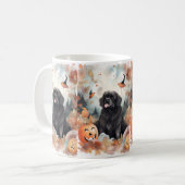 Mug Halloween Terre-Neuve avec citrouilles épouvantabl (Devant gauche)