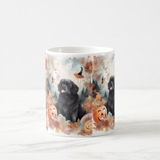 Mug Halloween Terre-Neuve avec la peur Citrouille (Centre)