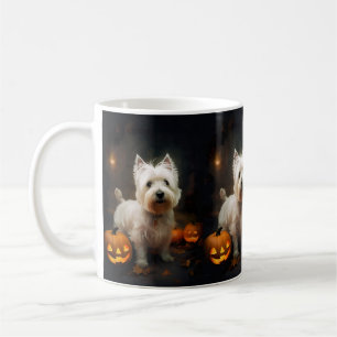 Mug Halloween Terrier West Highland White Pumpkin