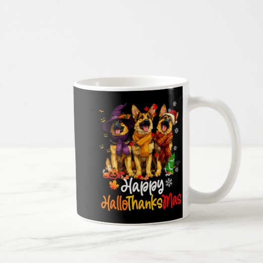 Mug Halloween Thanksgiving Christmas German Shepherd D (Droite)