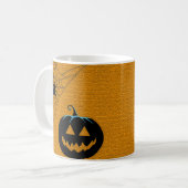 Mug Halloween thème Citrouille et araignée (Devant gauche)