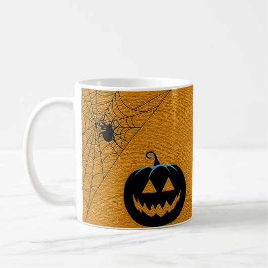 Mug Halloween thème Citrouille et araignée (Gauche)