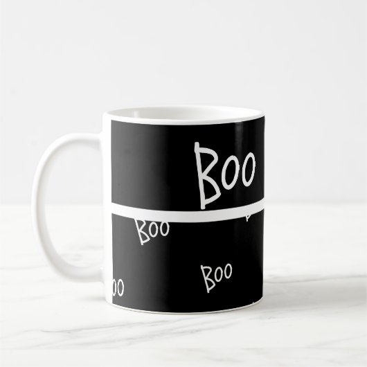 Mug Halloween typographie boite noir et blanc (Gauche)