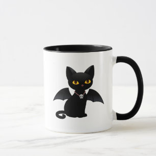 Mug Halloween Vampire Chat noir avec ailes