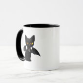 Mug Halloween Vampire Chat noir avec ailes (Devant gauche)