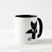 Mug Halloween Vampire Chat noir avec ailes (Devant droit)