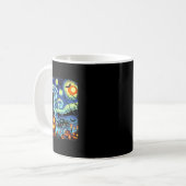 Mug Halloween Van Gogh Starry Night Chat noir Citrouil (Devant gauche)