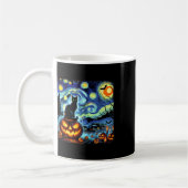 Mug Halloween Van Gogh Starry Night Chat noir Citrouil (Gauche)