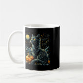 Mug Halloween Van Gogh Starry Night Chat noir Citrouil (Gauche)