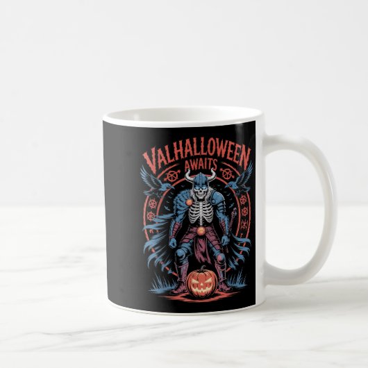 Mug Halloween Viking Warrior - Runes Et Ravens - Valh (Droite)
