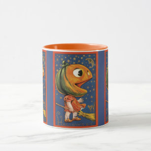 Mug Halloween vintage, Costume de tête de Citrouille g
