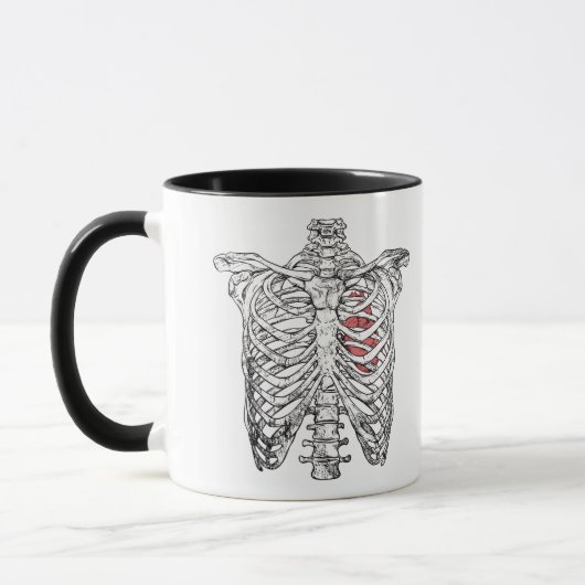 Mug Halloween vintage et anatomie du coeur (Gauche)