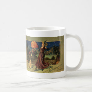 Mug Halloween vintage, jolie sorcière dansante