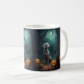 Mug Halloween Weimaraner avec la peur Citrouille (Devant droit)