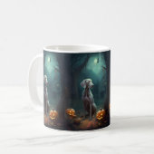 Mug Halloween Weimaraner avec la peur Citrouille (Devant gauche)