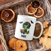 Mug Halloween Whimsical Zombie Air Bat Aquarelle Hallo