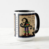 Mug Halloween Witch Chat Noir Drôle Citation Personnal (Devant droit)