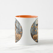 Mug Halloween Witch Golden Retriever Puppy Pumpkins (Centre)