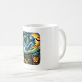 Mug Halloween Witch Van Gogh Starry Night Black Cat Pu (Devant droit)