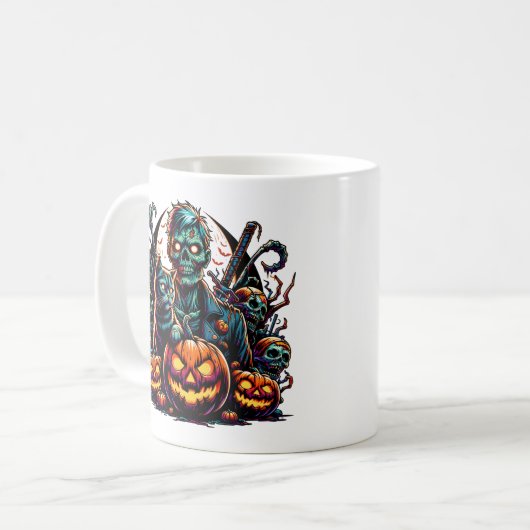 Mug Halloween Zombie et chat (Devant gauche)