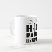 Mug HAM Radio Amateur Fréquence Opérateur Antenne Cade (Devant gauche)