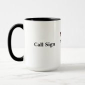 Mug Ham Radio Fox chasse Fox avec indicatif d'appel Mu (Gauche)