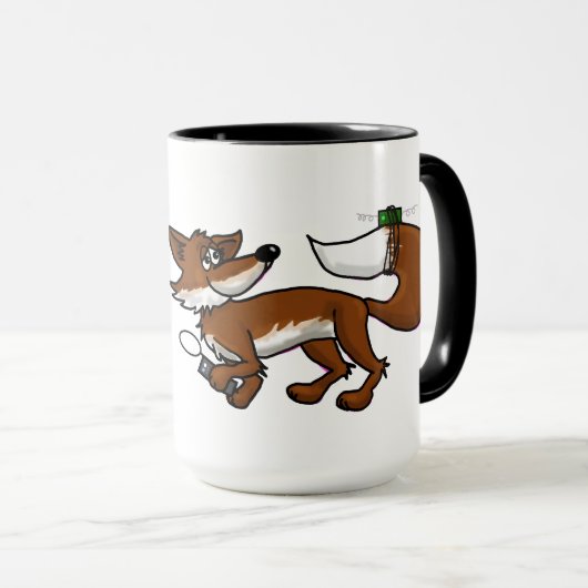 Mug Ham Radio Fox chasse Fox avec indicatif d'appel Mu (Devant droit)