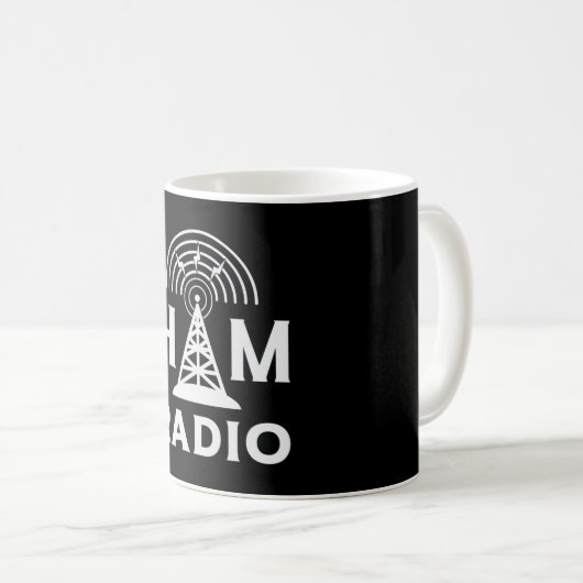 Mug HAM Radio Opérateur Antenne Code Amateur Idée cade (Devant droit)