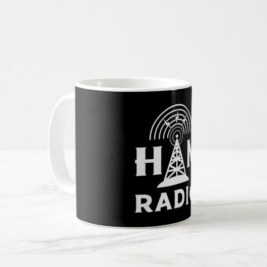 Mug HAM Radio Opérateur Antenne Code Amateur Idée cade (Devant gauche)