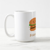 Mug Hamburger et fritures mignons, amis pour toujours (Gauche)