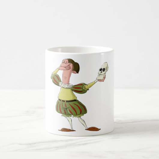 Mug Hamlet Shakespeare Acteur Drôle Tenant un Crâne (Centre)