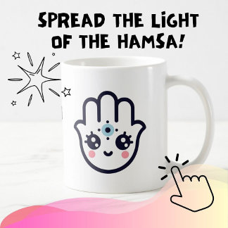 Mug Hamsa Evil Protection Cute