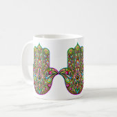 Mug Hamsa Fatma Main Psychedelic Art (Devant gauche)