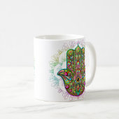Mug Hamsa Fatma Main Psychedelic Art (Devant droit)