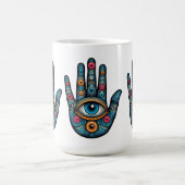 Mug Hamsa Main avec illustration d'art visuel (Centre)