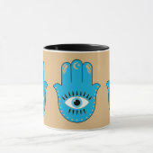 Mug Hamsa main Grec mal Oeil bleu (Centre)