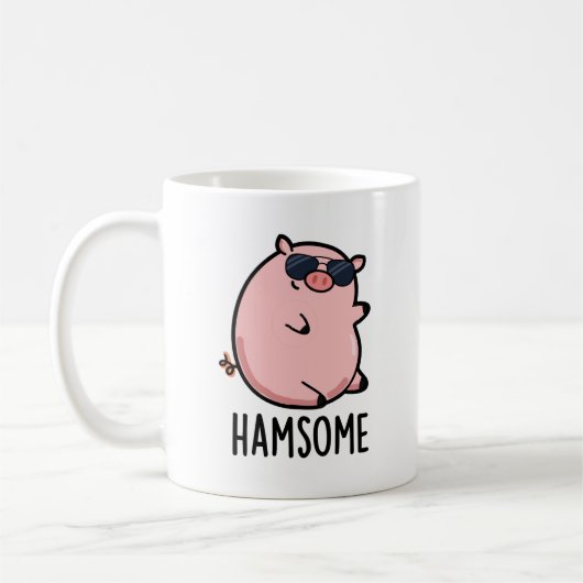 Mug Hamsome Funny Pig Pun (Gauche)