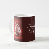 Mug Hamster et Brésil noix sur rouge (Devant gauche)