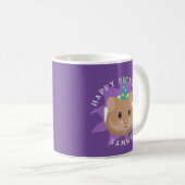 Mug Hamster mignon d'anniversaire regardant à travers (Devant droit)