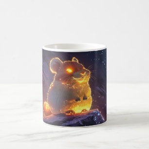 Mug hamster rendu en 3D, éclairé de l'intérieur avec