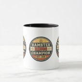 Mug Hamster Rings Champion Retro Badge (Centre)